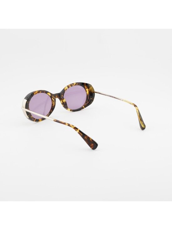 Max Mara MALIBU10 MM0080 53Y Sunglasses Blonde Havana Oval Frame, Violet Lenses